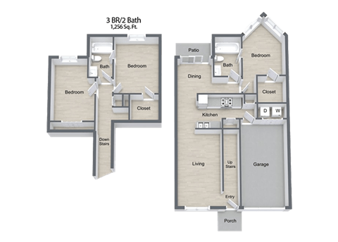 Beckley_3 Bedroom Townhome Floor Plan